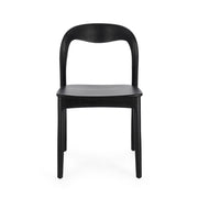 Fekete színű, teakfából& készült, formatervezett étkezőszék.