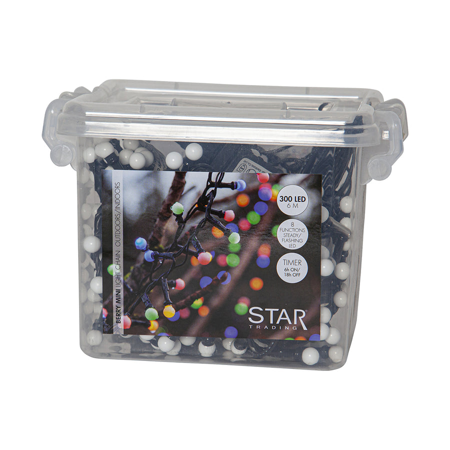 300 LED-es fényfüzér tárolódobozban praktikus csomagolással