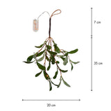 MISTLETOE LED-es mű fagyöngy dekoráció méretjelöléssel 20x35 cm