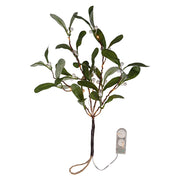 MISTLETOE LED-es mű fagyöngy ág 35 cm, fehér bogyókkal és melegfehér LED világítással