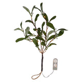 MISTLETOE LED-es mű fagyöngy ág 35 cm, fehér bogyókkal és melegfehér LED világítással