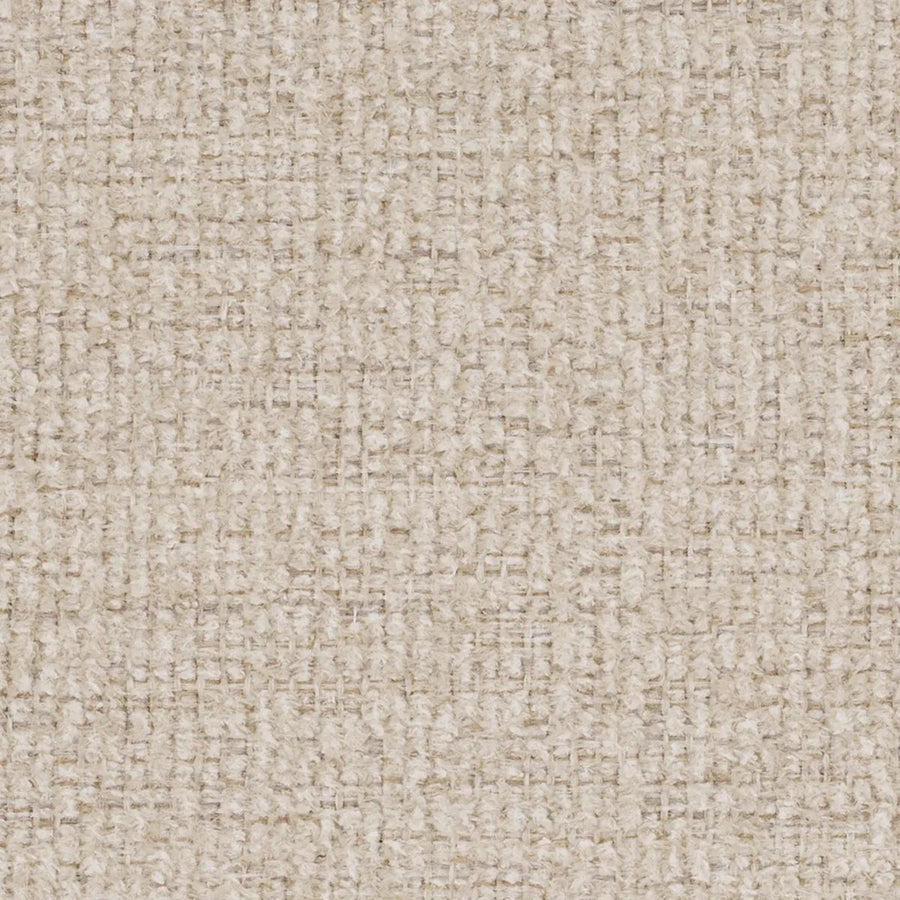 Bézs szövettel kárpitozott, formatervezett design fotel..