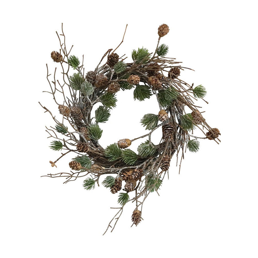 Tobozokkal díszített, mű cédrus fenyő koszorú.