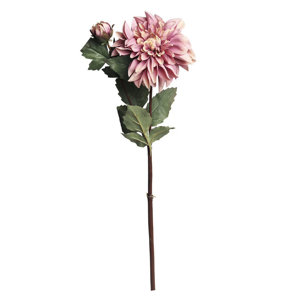 Élethű megjelenésű, fáradt rózsaszín színárnyalatú, 80 cm magas, dália művirág.