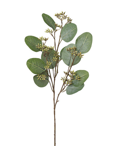 Hamvaszöld színárnyalatú eukaliptusz ág műnövény.