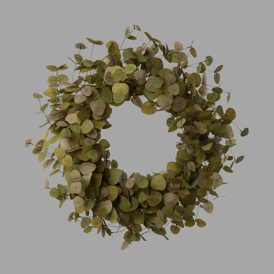 Mű eukaliptusz koszorú Ø 60 cm fáradt zöld "Eucalyptus"