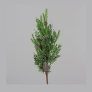 Tobozokkal díszített, zöld színű mű fenyő ág mix.