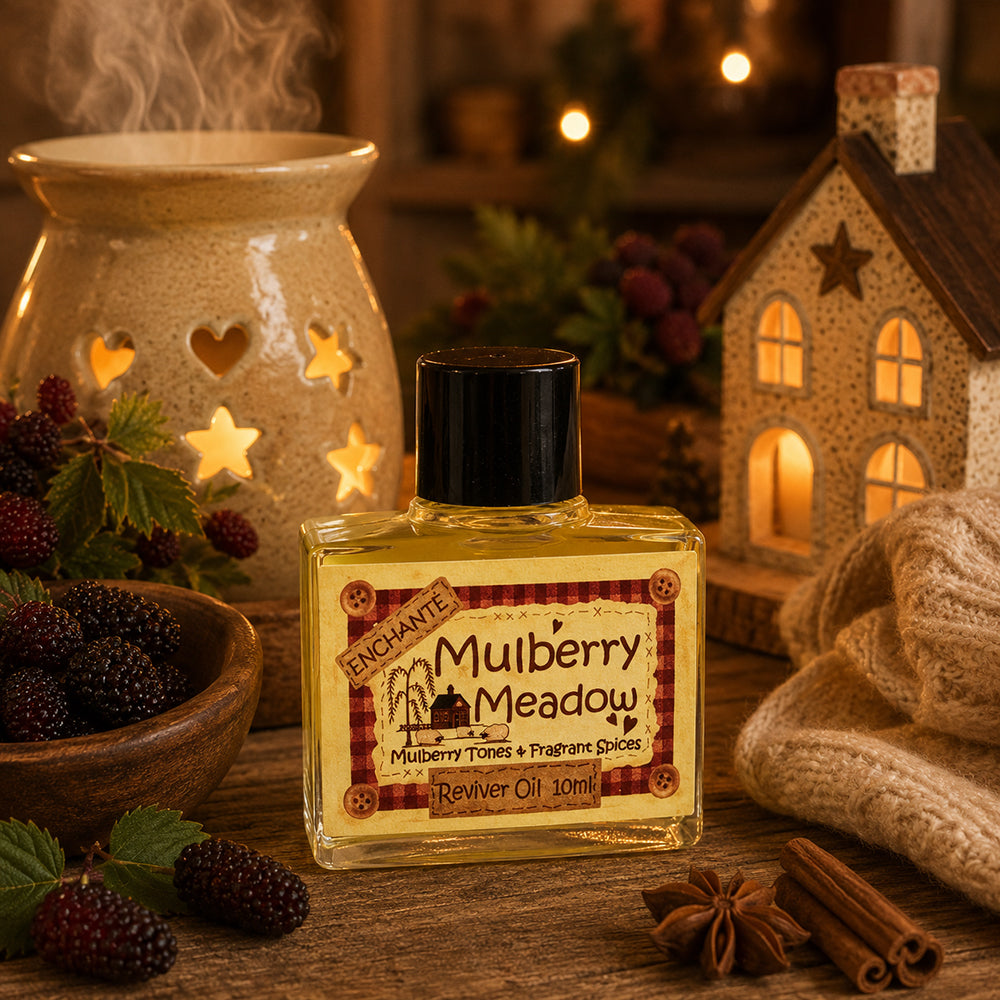 Mulberry Meadow illóolaj párologtató mellett meghitt téli enteriőrben