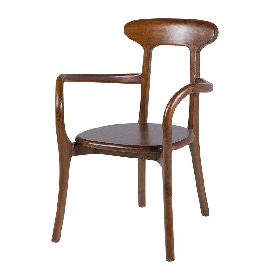 Art Nouveau stílusú, teakfából készült, kézműves design karosszék.