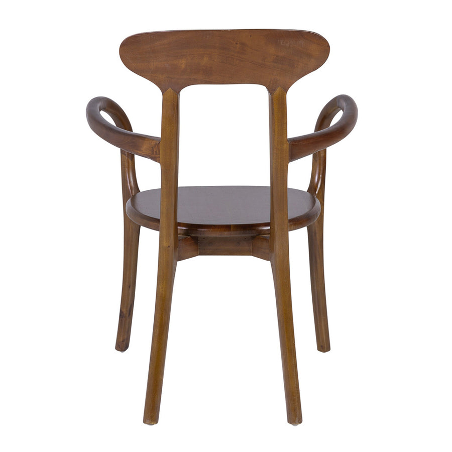 Art Nouveau stílusú, teakfából készült, kézműves design karosszék.