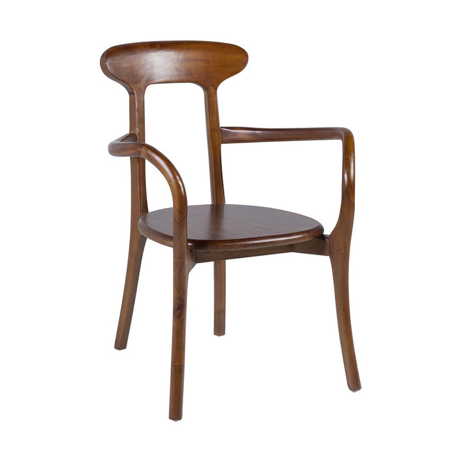 Art Nouveau stílusú, teakfából készült, kézműves design karosszék.