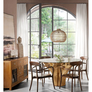 Art Nouveau stílusú, teakfából készült, kézműves design karosszék.