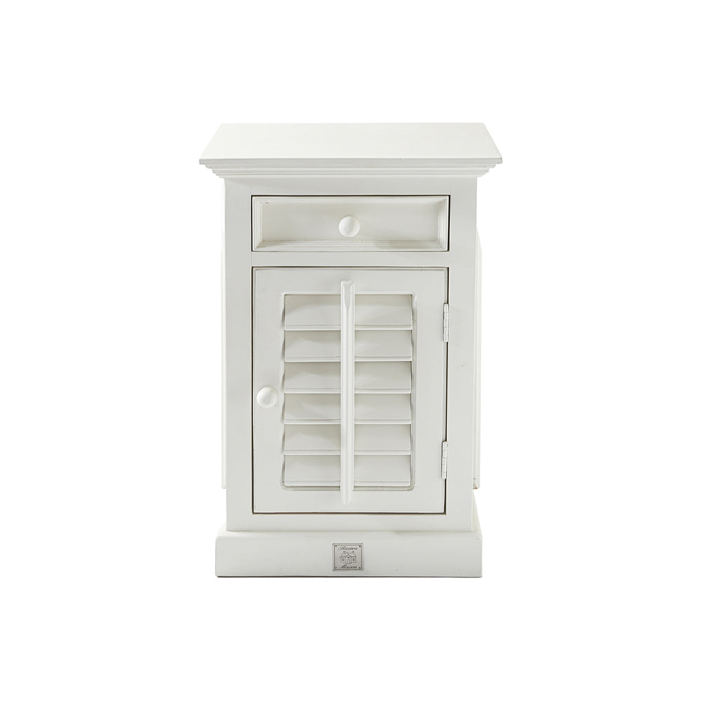 NEW ORLEANS fehér akácfa éjjeliszekrény jobb 75 cm letisztult front nézetben