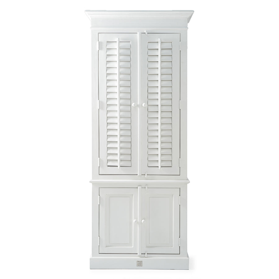 New Orleans fehér akácfa gardróbszekrény 230 cm, zárt állapot