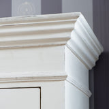 Fehér akácfa lamellás ajtós szekrény New Orleans kollekció 210 cm