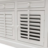 Fehér akácfa szekrény részlet lamellás ajtókkal