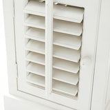 Lamellás ajtó részlet fehér akácfa bútoron