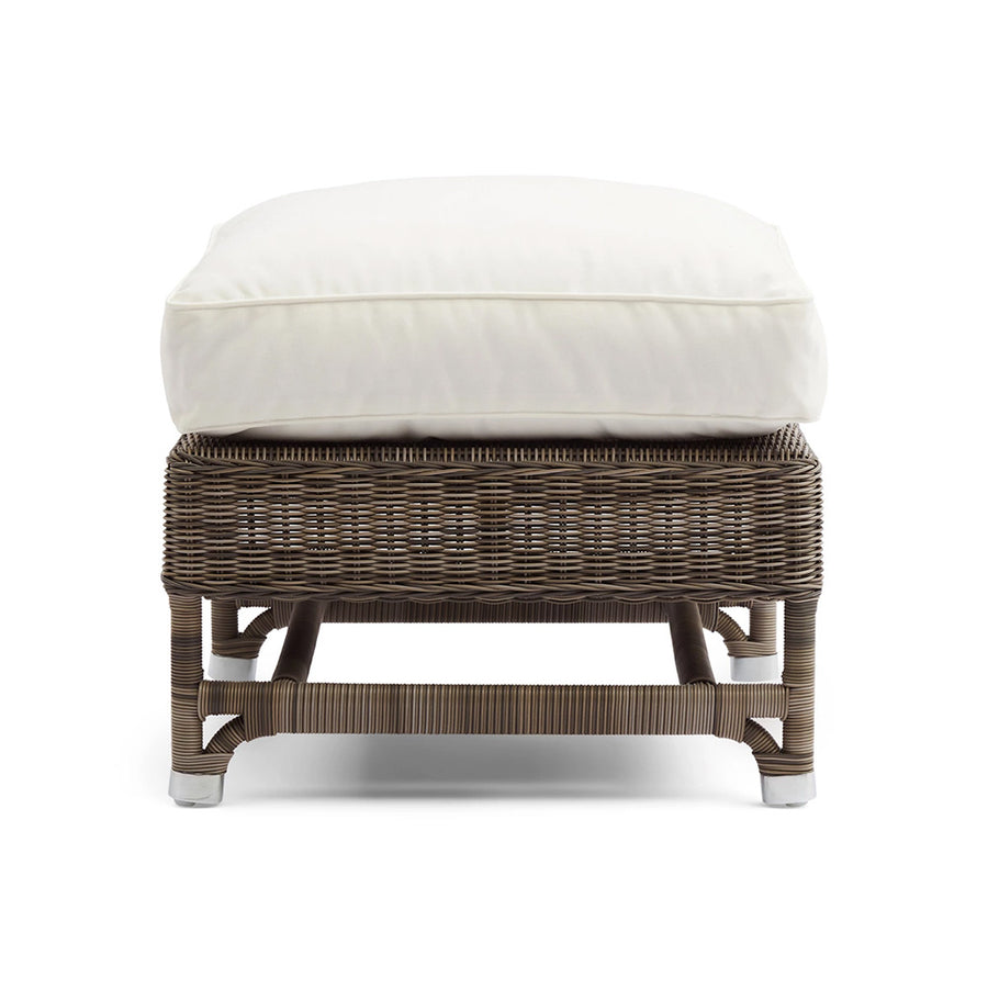 vintage stílusú rattan lábzsámoly oldalnézet