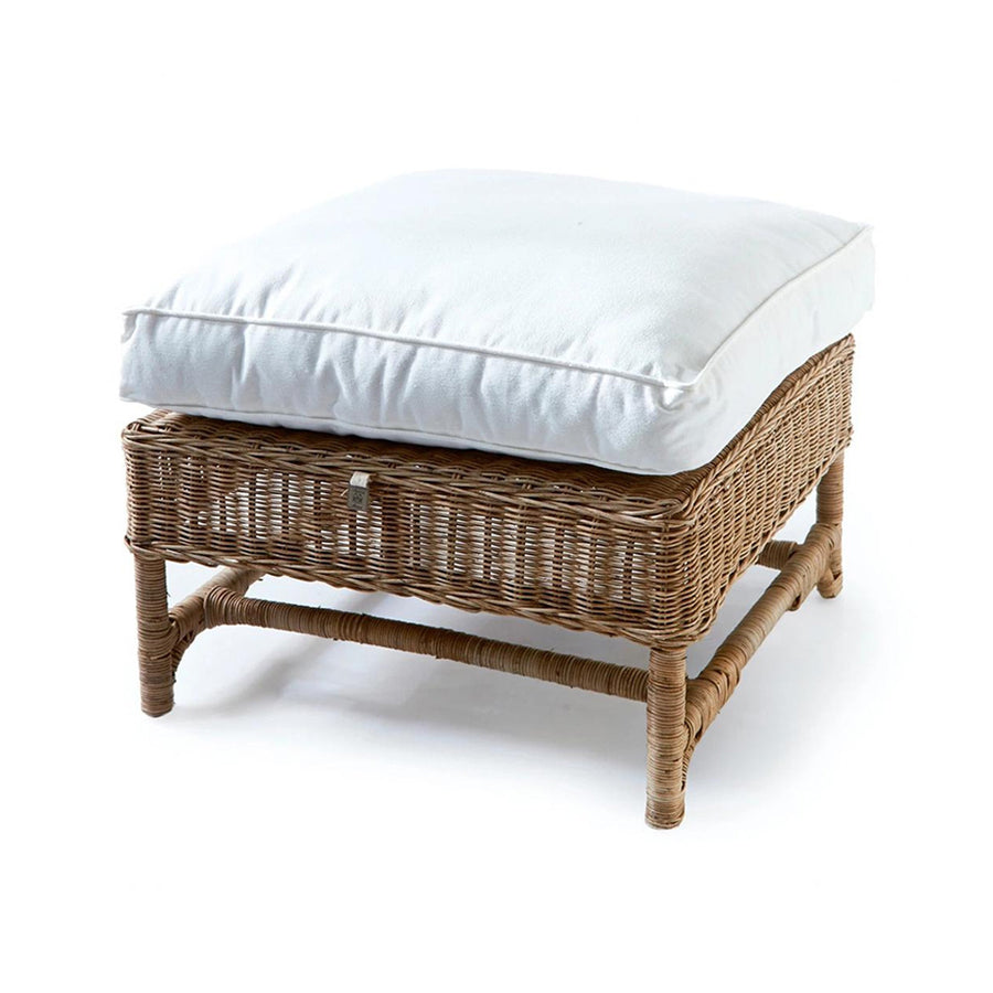 vintage rattan lábtartó oldalnézet