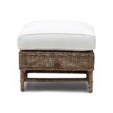 natúr rattan lábzsámoly fehér párnával elölnézet