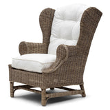 rattan fotel magas háttámlával és karfával