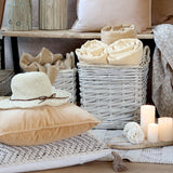 Fűzfa kaspók tárolókosárként használva