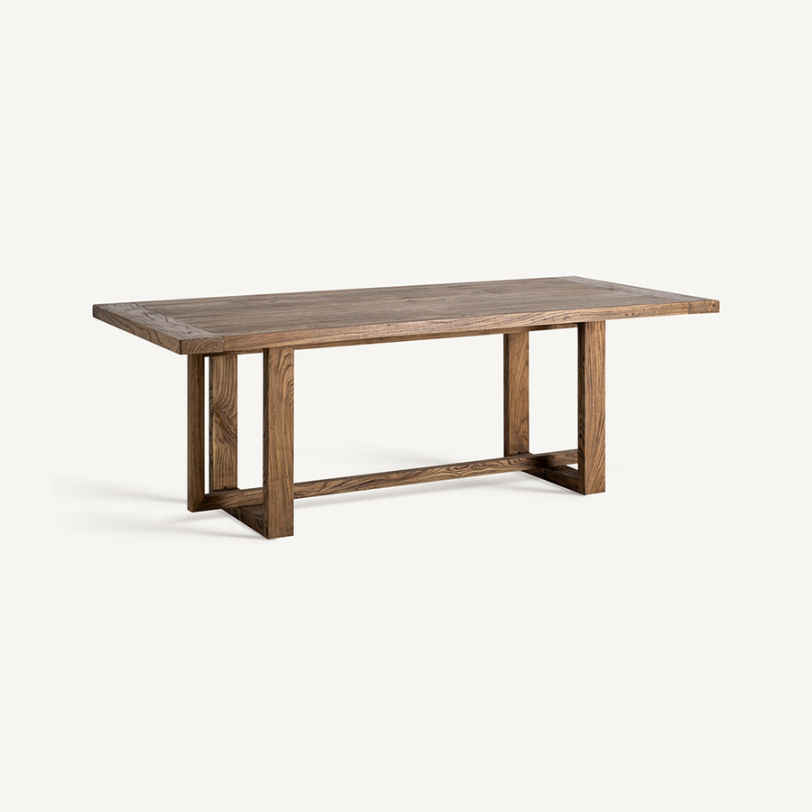 NORVIK natúr szilfa étkezőasztal 220 cm – perspektivikus nézet