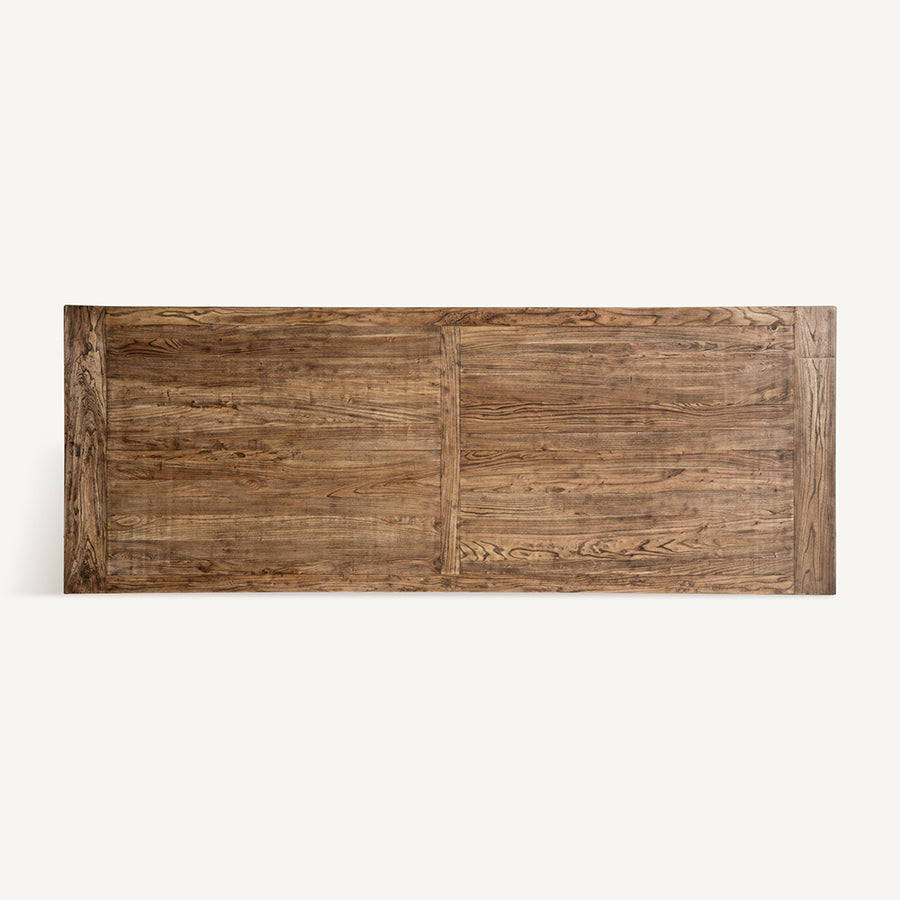 NORVIK natúr szilfa étkezőasztal 280 cm felülnézetből