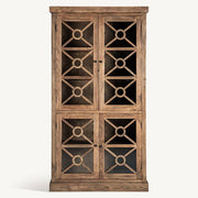 Norvik natúr szilfa vitrines szekrény 205 cm – frontális nézet