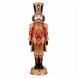 NUTCRACKER nagy zenélő LED-es diótörő figura 150 cm piros arany színben