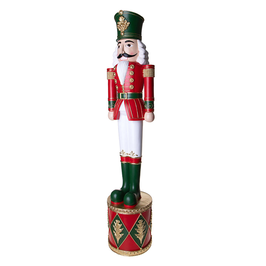 NUTCRACKER 122 cm-es piros fehér zöld diótörő figura oldalnézetből