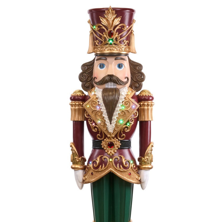 Goodwill óriás diótörő figura bordó arany egyenruhával és világító LED-részletekkel