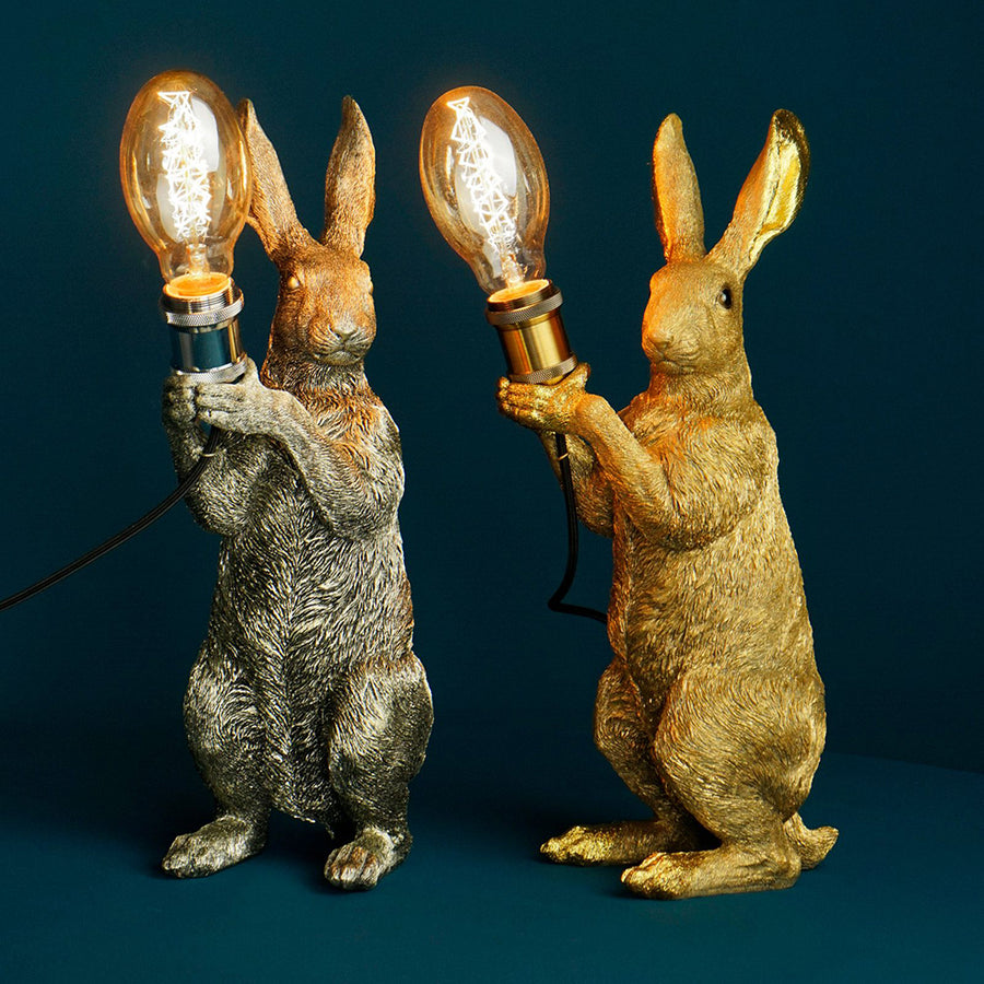 Kortárs, glamour stílusú, nyuszi figurás dizájn asztali lámpa.