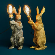 Kortárs, glamour stílusú, nyuszi figurás dizájn asztali lámpa.