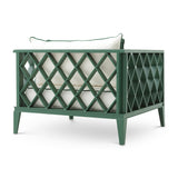 Ocean Club zöld prémium kerti fotel geometrikus alumínium háttámlával hátulnézet