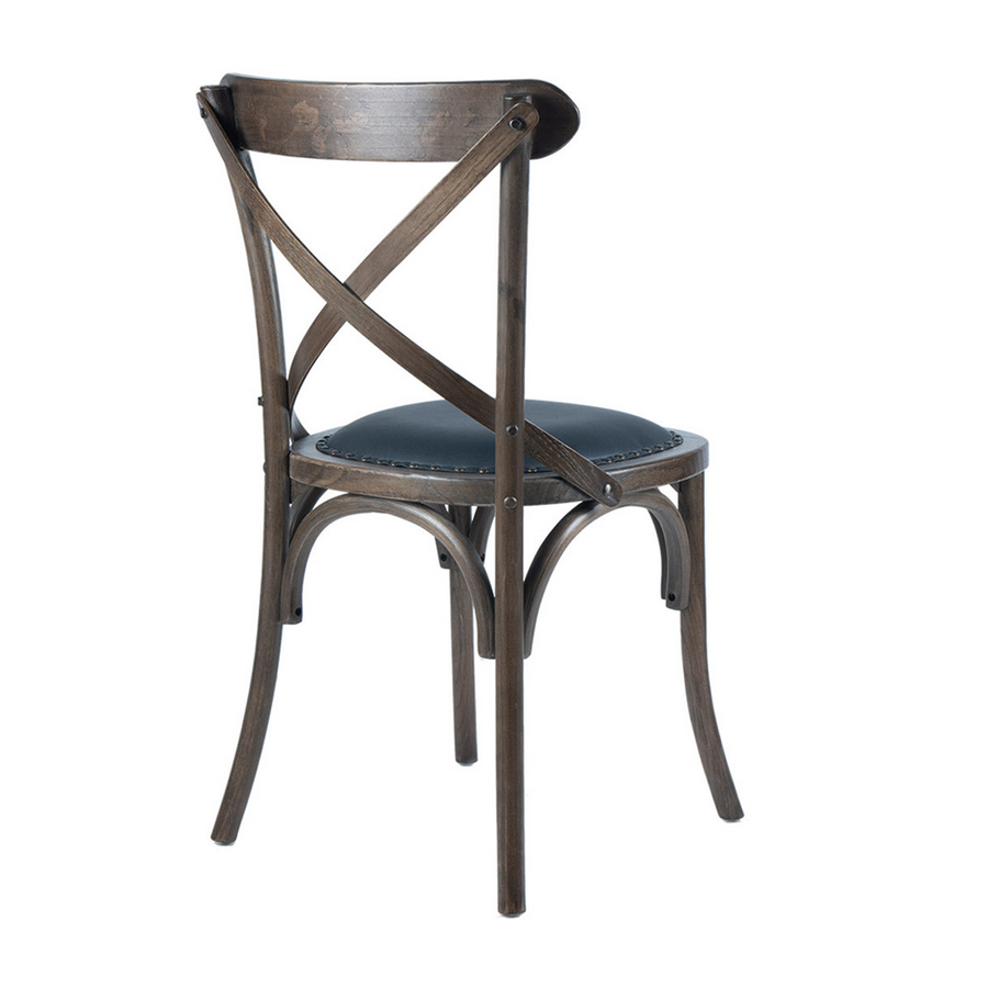 Old French bisztrószék hátulról, klasszikus X-támlás kialakítással