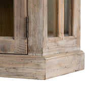 OLD FRENCH natúr fenyőfa vitrines szekrény 195 cm fa szerkezet részlet