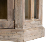 OLD FRENCH natúr fenyőfa vitrines szekrény 195 cm fa szerkezet részlet