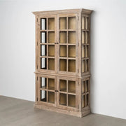 OLD FRENCH natúr fenyőfa vitrines szekrény 195 cm oldalnézeti termékfotó