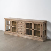 OLD FRENCH natúr fa vitrines tálaló 220 cm oldalnézetből
