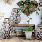 OLD FRENCH natúr színű kaucsukfa rattan pad rusztikus dekorációs környezetben, természetes anyagokkal