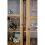 Old French vitrines szekrény ajtó- és polcrészlet, natúr fa felület