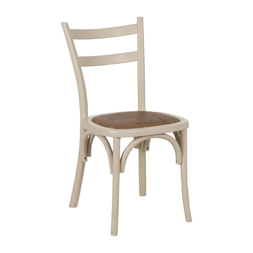 Old French krémszínű szilfa étkezőszék natúr rattanfonatos ülőfelülettel