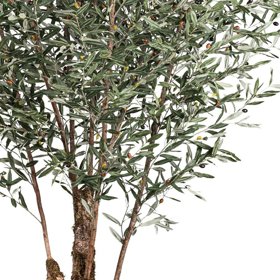 Mű olajfa olajbogyókkal és levelekkel, realisztikus kidolgozással.