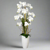 Óriás fehér Phalaenopsis mű orchidea 160 cm magas kerámia kaspóban