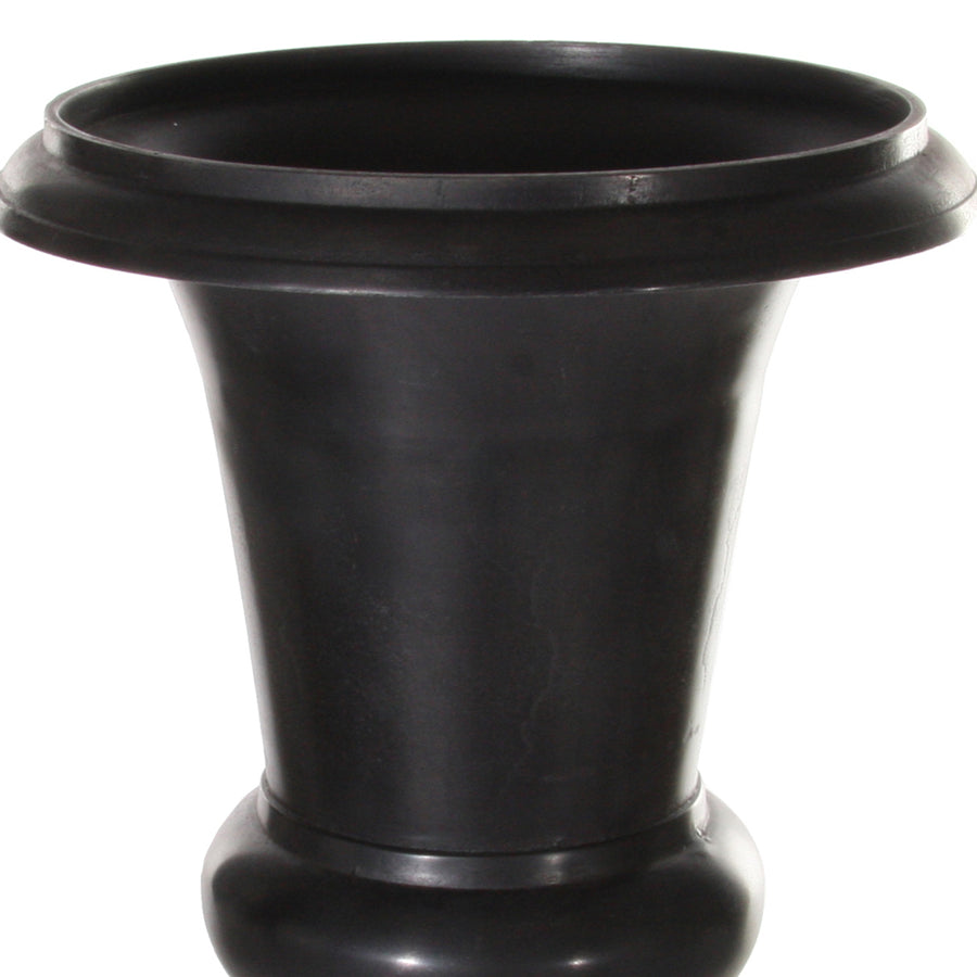 Alumíniumból készült,, fekete színű óriás kaspó-váza.