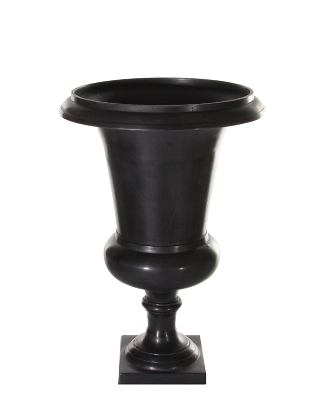 Alumíniumból készült,, fekete színű óriás kaspó-váza.