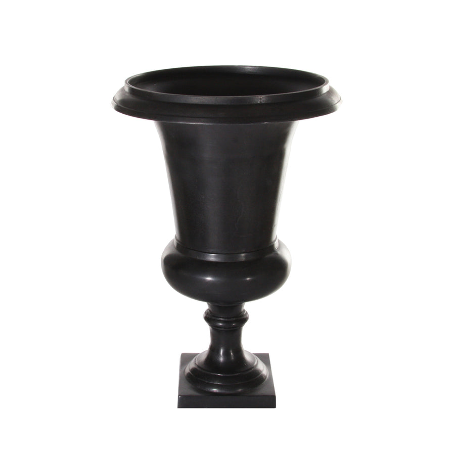 Alumíniumból készült,, fekete színű óriás kaspó-váza.