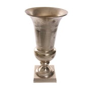 Öntött alumíniumból készült, aranyszínű nagy kaspó-váza.