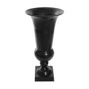 Öntött alumíniumból készült, kültérre is alkalmas, fekete színű óriás kaspó-váza.